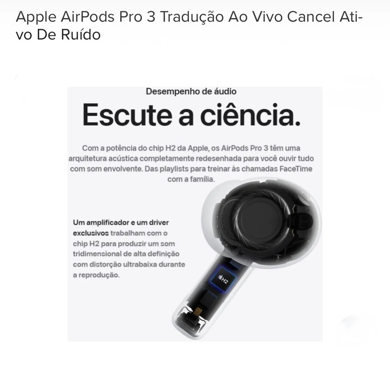 Vendo Apple AirPods Pro 3 zero na cx lacrado! - Fones de Ouvido
