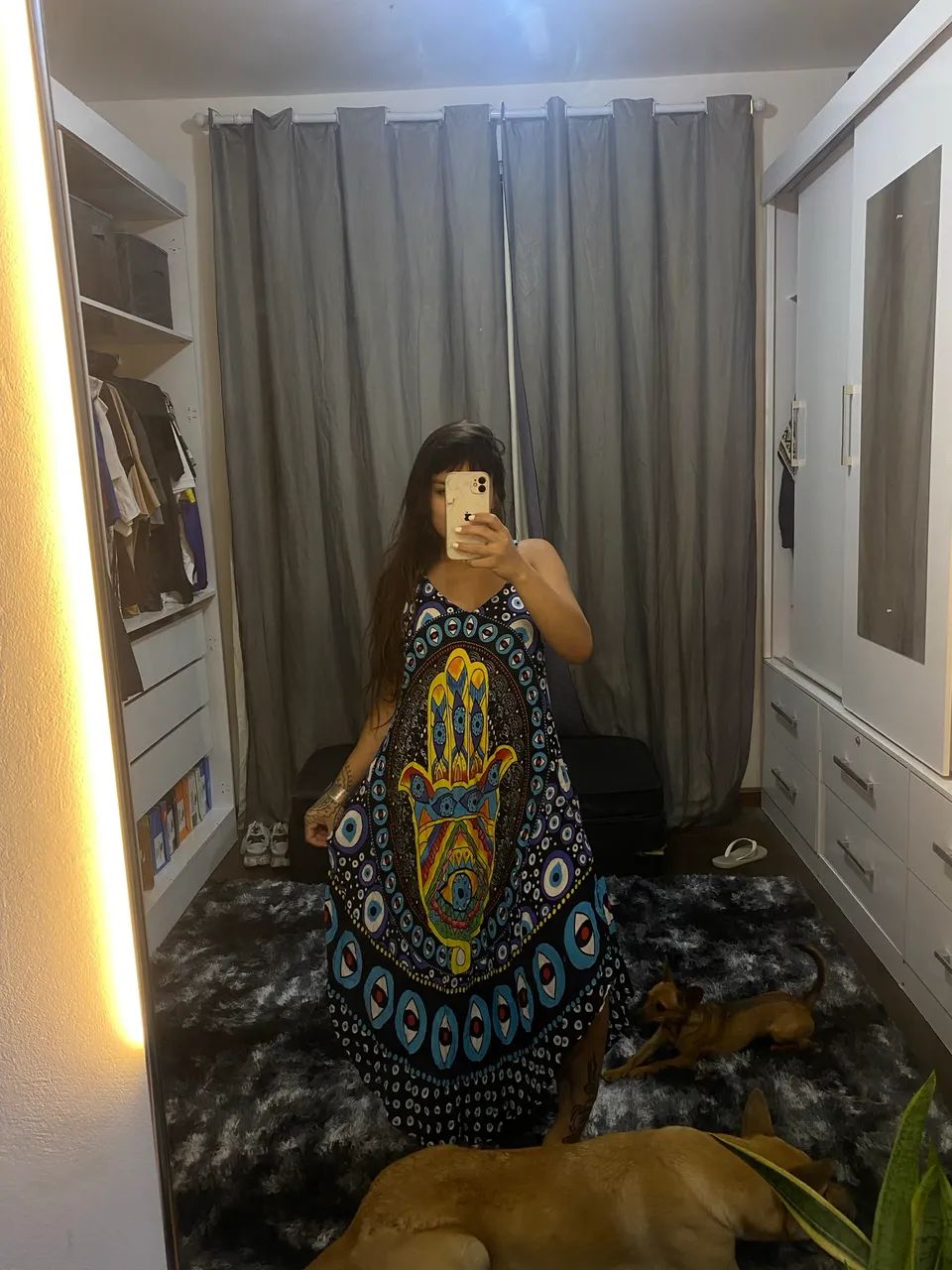 Vestido indiano de praia azul  - Foto 2