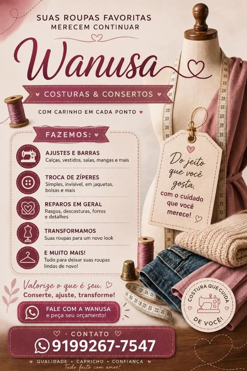 Consertos e costuras de roupas