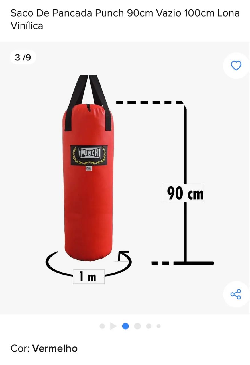 Saco de Pancada Punch 90cm - Cheio
