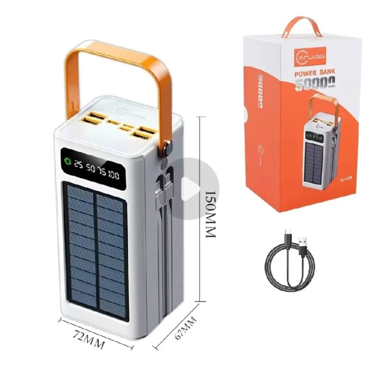 Bateria portátil com Carregamento Solar 50.000 - Foto 5