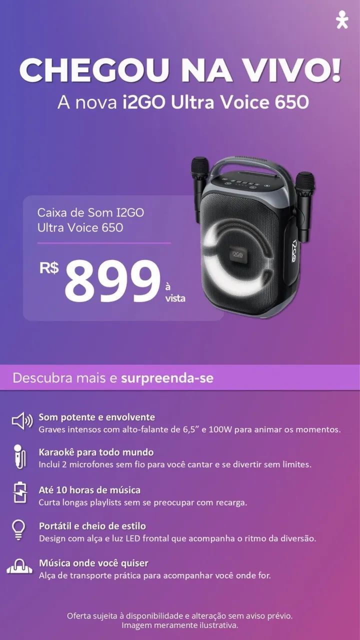 CAIXA DE SOM i2GO KARAOKÊ  - Foto 5