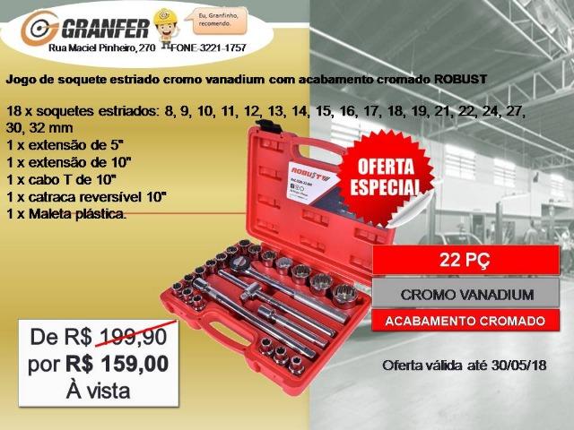 Jogo de soquete estriado 22 pç