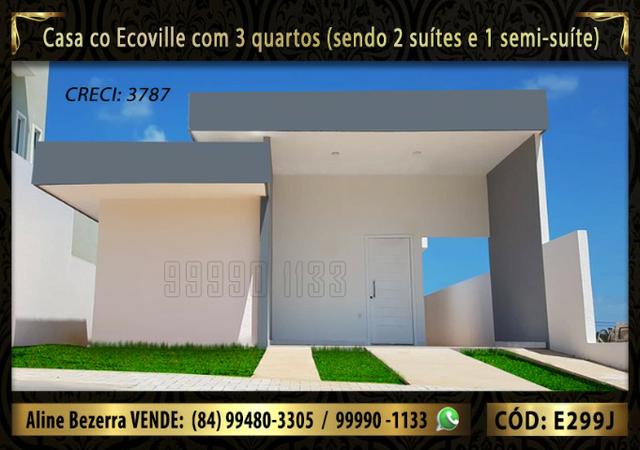 Casa no ecoville, 3 quartos sendo 2 suítes, churrasqueira, confira