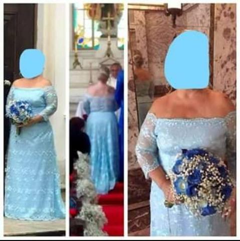 Vestido de Noiva/Madrinha - Azul Claro TAM 46