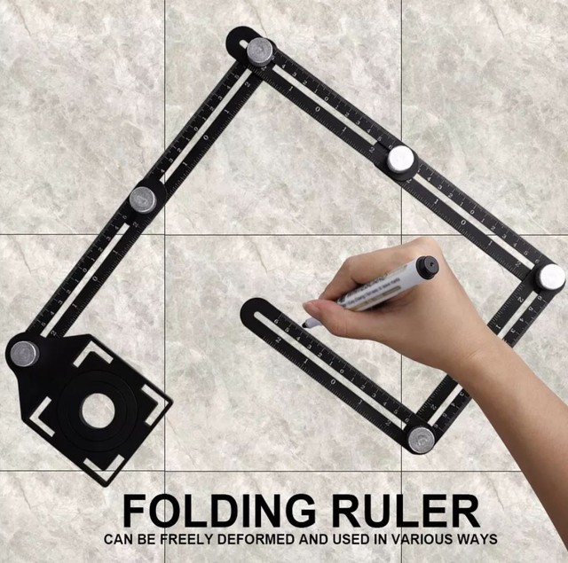 Régua articulável marcador de furo cerâmica,revestimento,porcelanato,pisos etc - Foto 4