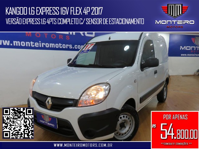 RENAULT KANGOO 1.6 EXPRESS 16V FLEX 4P COMPLETO C/ SENSOR DE ESTACIONAMENTO