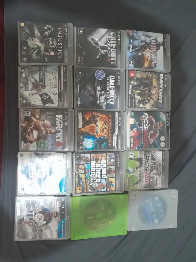 Ps3 Super Slim + 45 Jogos + 2 Controles Gta5, Fifa, Minecraft Cor