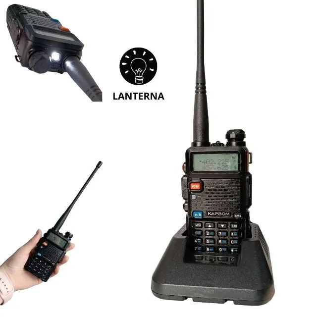 Rádio Comunicador Uv-5r Vhf Uhf 5w Novo Walk Talk Kapbom Loja Coimbra Computadores - Foto 6
