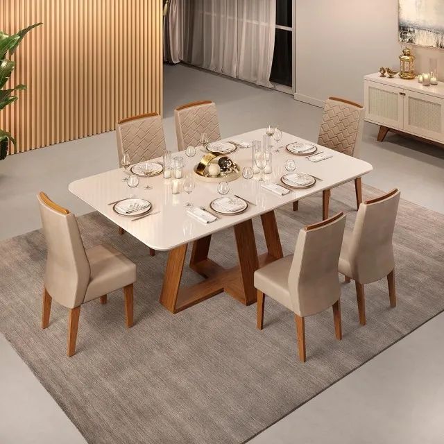conjunto de mesa jantar 6 lugares (nova) - Foto 2