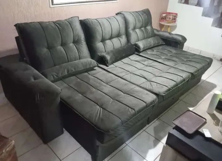 Sofá retratil reclinável veludo 2,90 ( promoção ) últimas unidades 