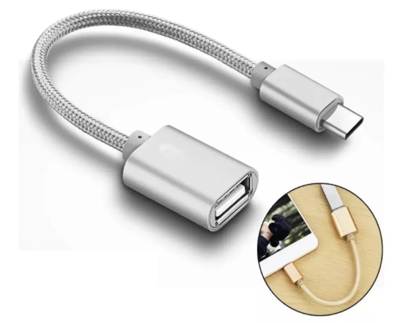 Adaptador Otg Para Celular plug Tipo C ou V8