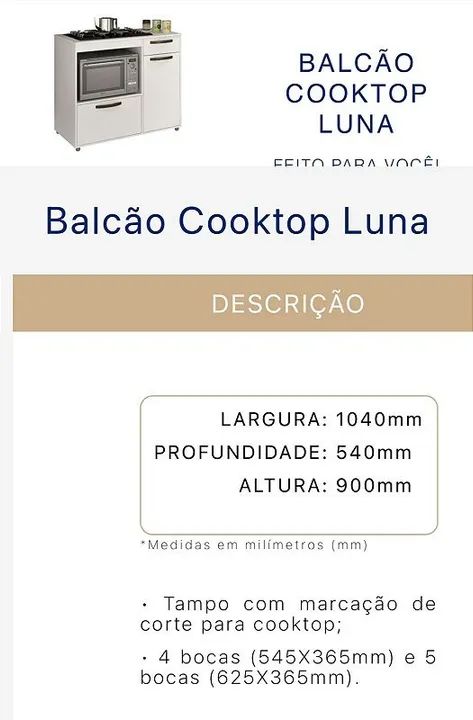 lindobalcao cooktop luna  - Foto 4