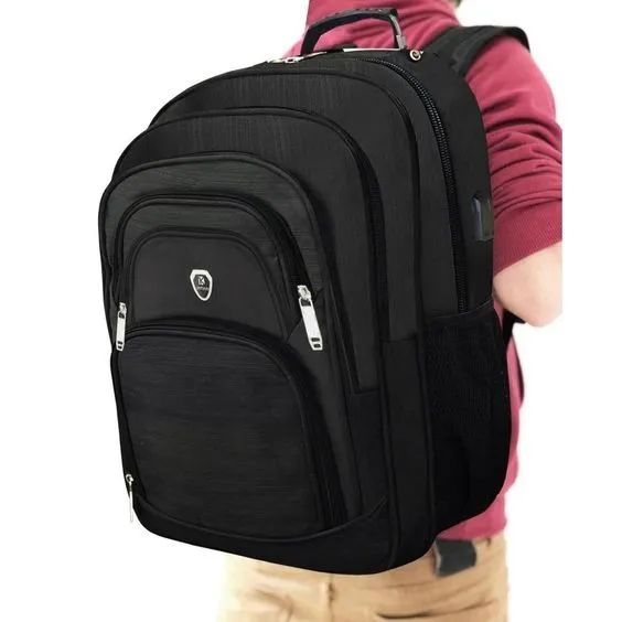 Mochila Grande Alça Cabo de Aço USB Impermeável - Conforto Durabilidade