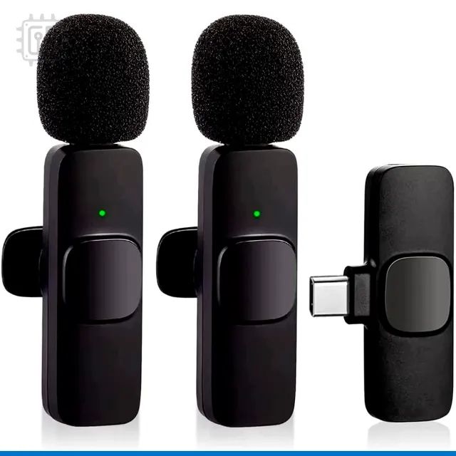 Microfone de Lapela USB-C Duplo Sem Fio Tipo C Wireless Android iPhone 15 16 - Foto 4
