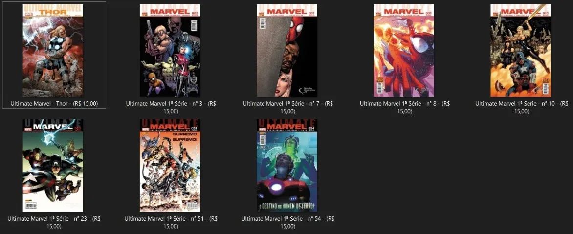 Ultimate Marvel 1ª Série - (PACK COM 8 HQS)