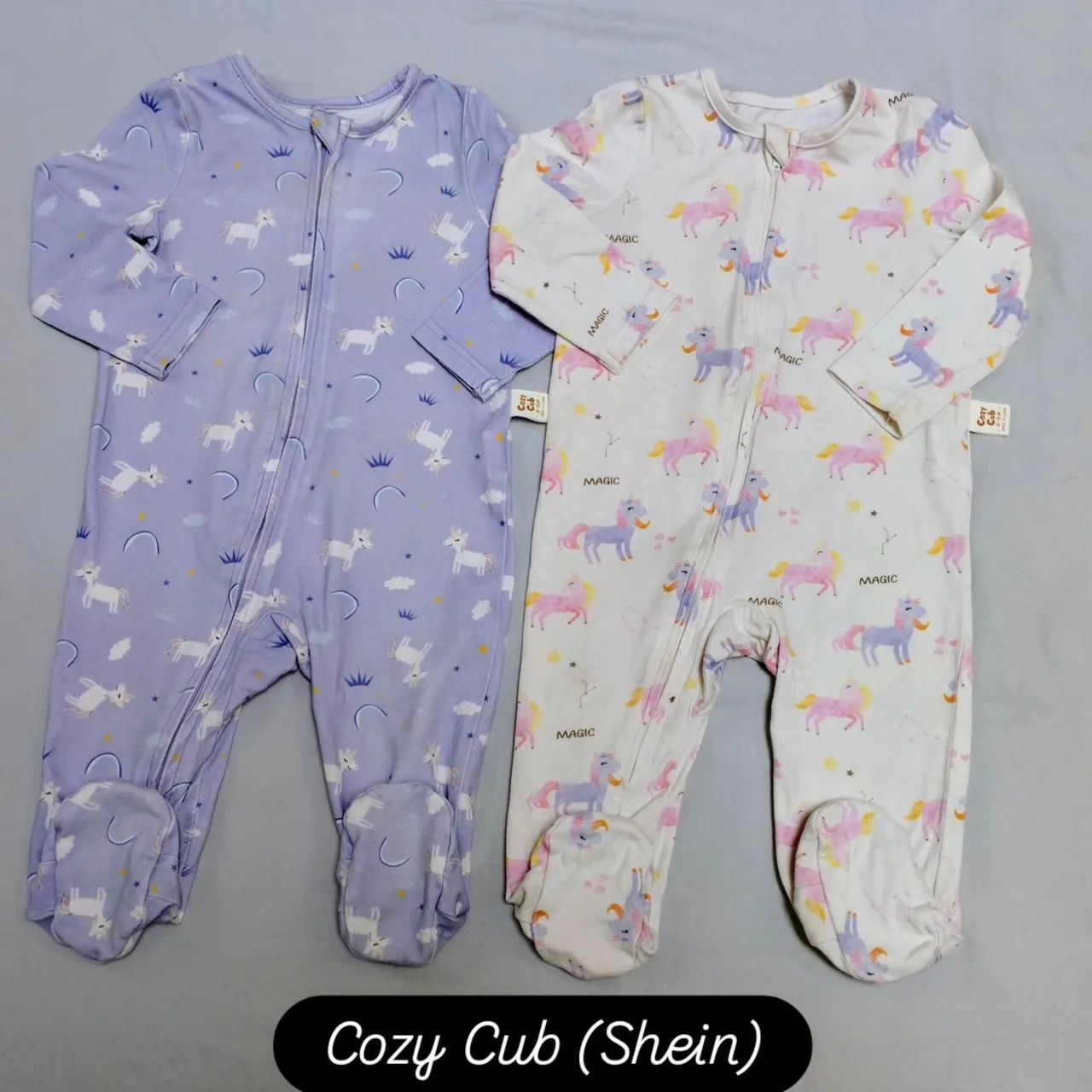 Kit 2 Macacão bebê unicornio Shein_6 a 9 meses