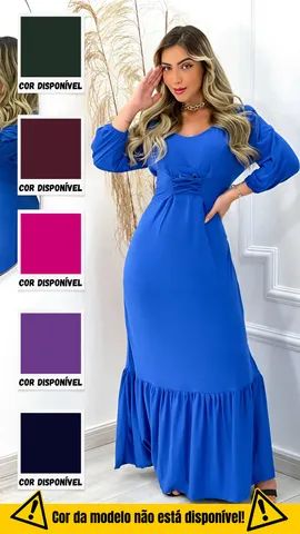 Kit 2 Vestidos longos suede moda jovem elegante  - Foto 2