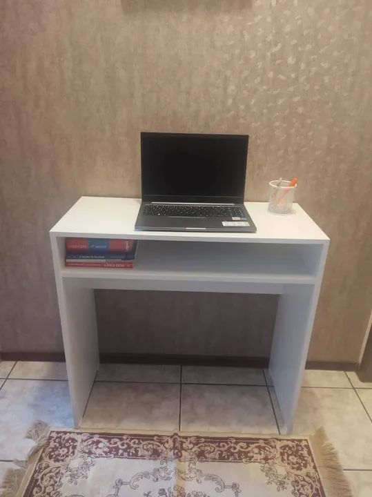 Escrivaninha nova em MDF branco 80x35cm  - Foto 5