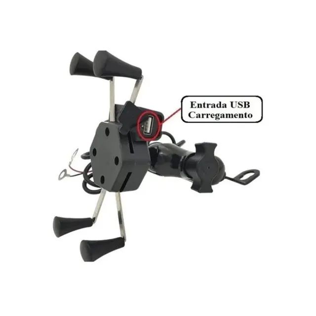 Suporte Celular Moto Com Carregador Universal Usb - Foto 2