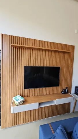 Painel Ripado Em MDF 2,27m de largura x 2,50m de Altura Com Nicho - Bordinhon Móveis - Foto 2
