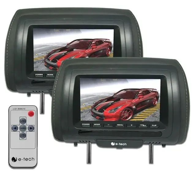 Encosto Cabeça Escravo E-tech Tela 7 Polegadas Par Monitor