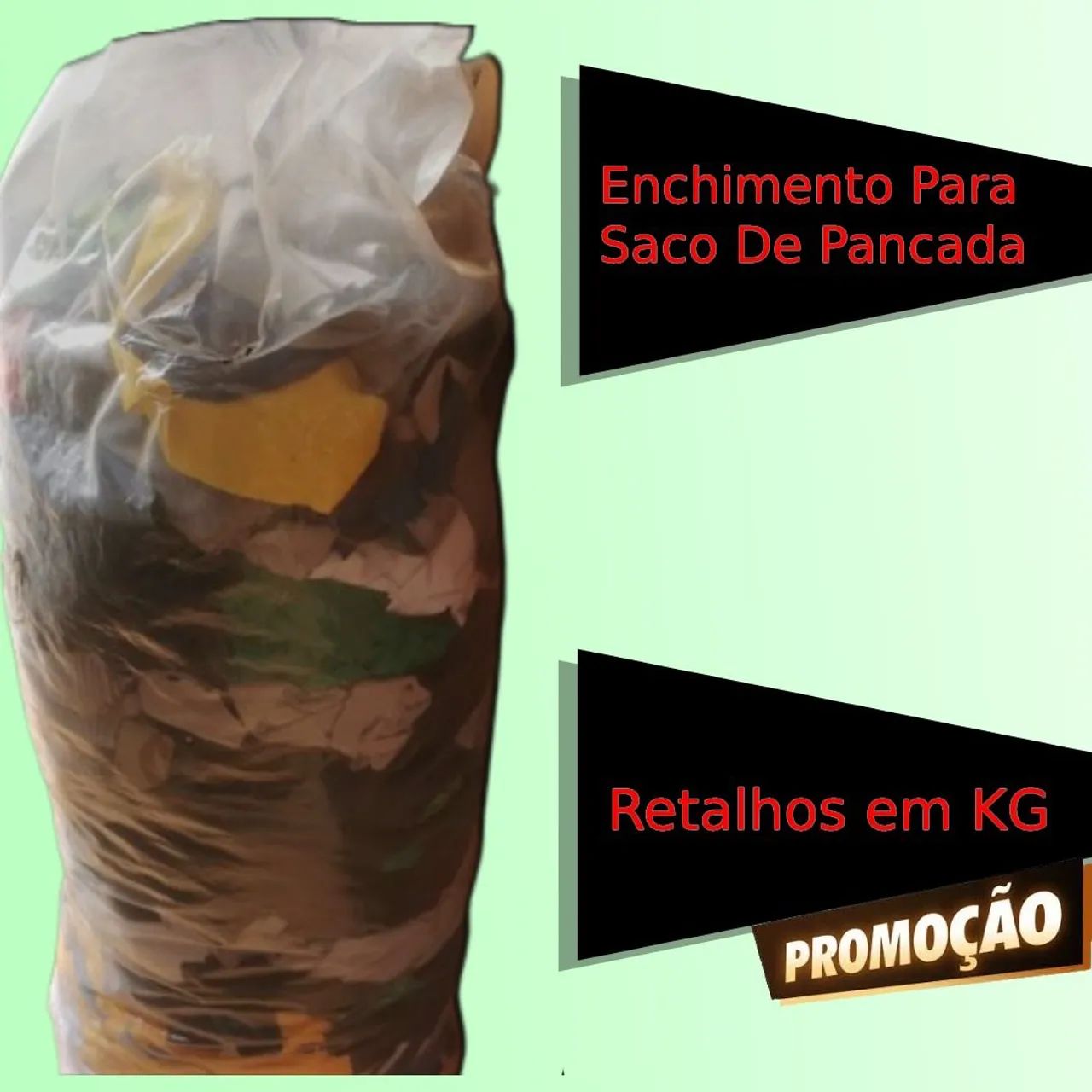 Retalhos de tecidos para enchimento saco de boxe/pancada 