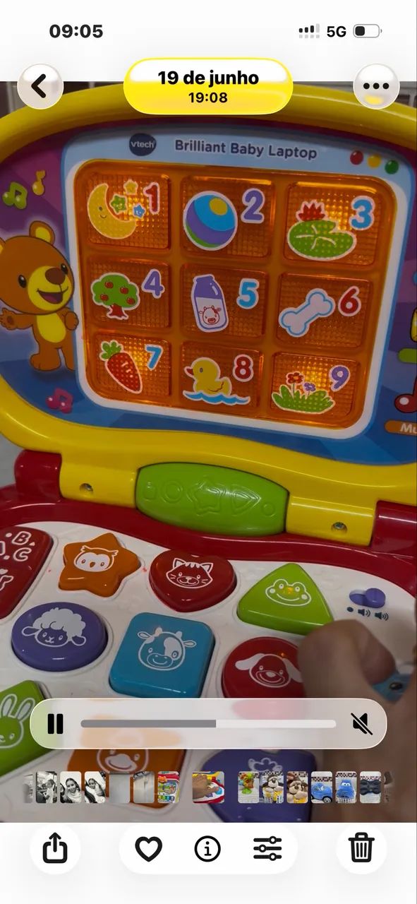 Notebook Vtech brilliant baby com várias músicas e luzes 