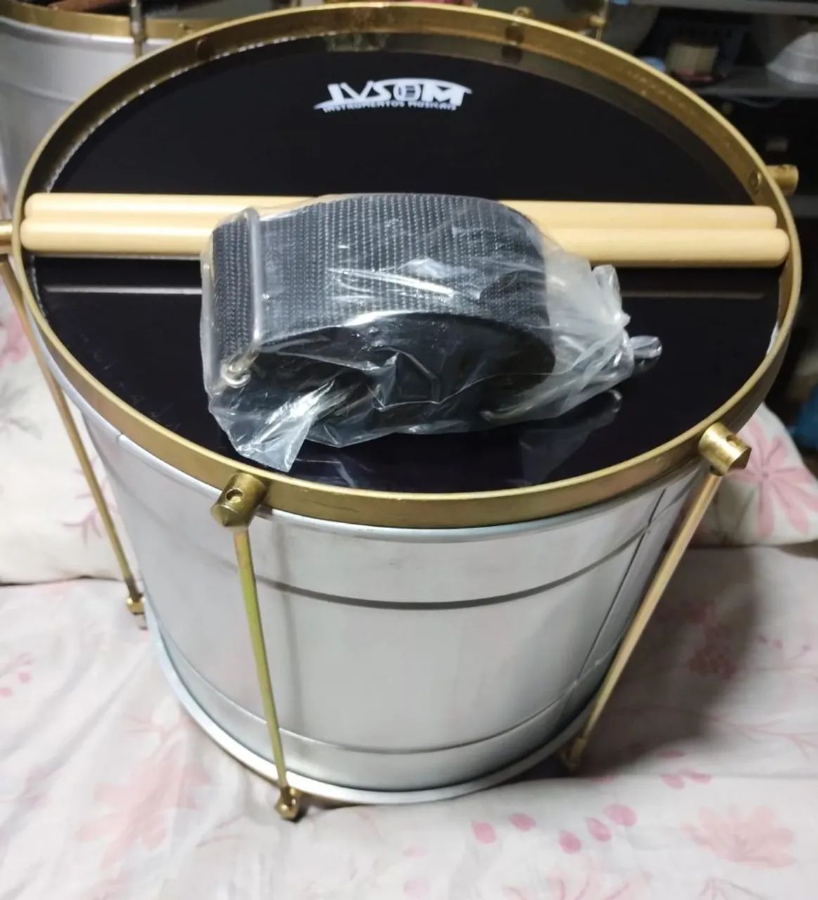 Kit Repinique 12" polegadas + baquetas + talabarte na promoção 
