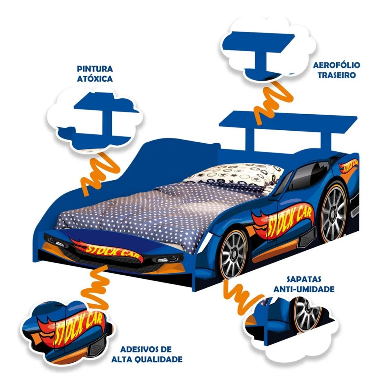 Cama infantil carrinho de corrida - ótima qualidade!