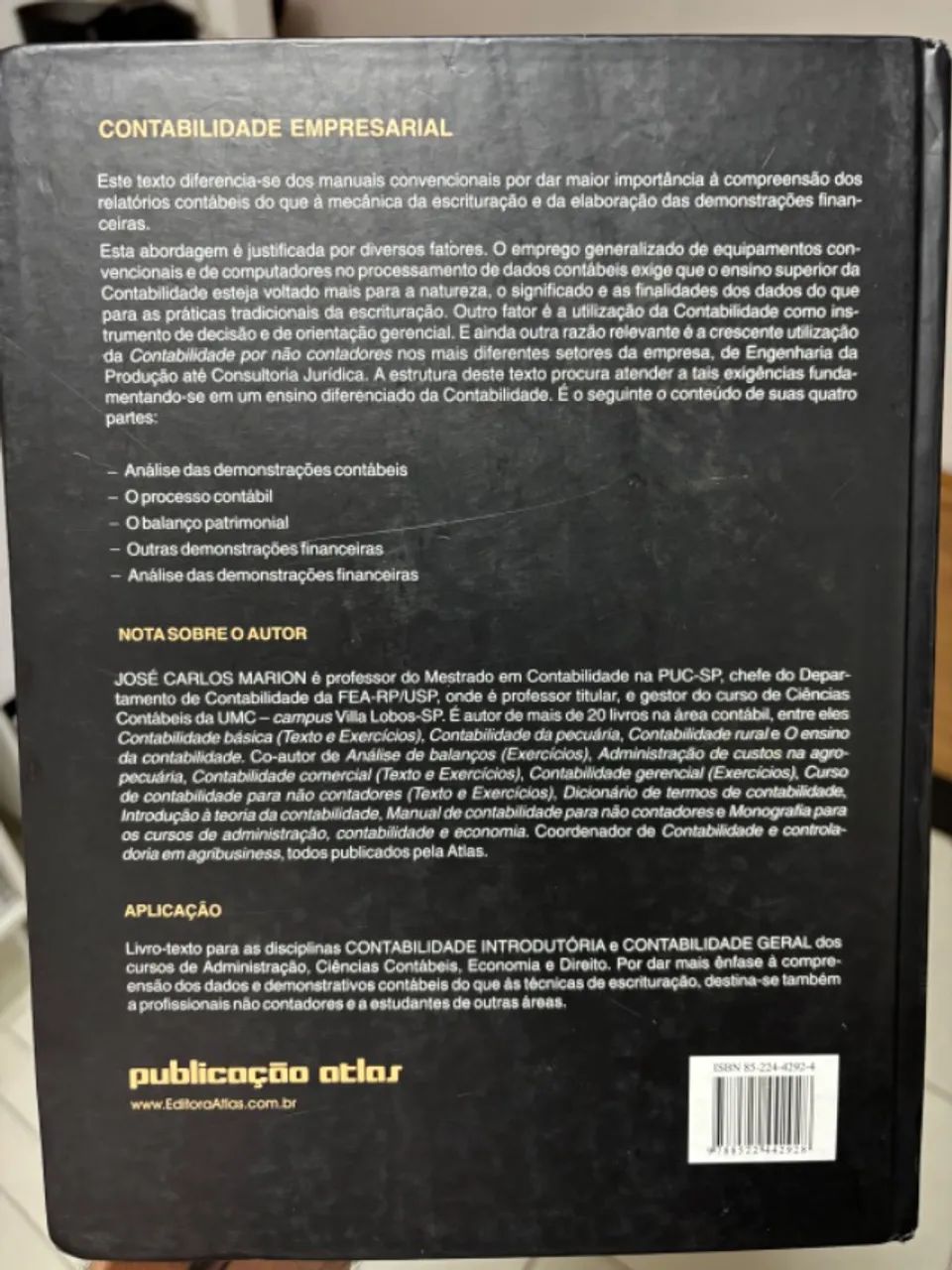 Livros Contabilidade Empresarial 12ª + 7ª Edição (Livro de Exercícios) -José Carlos Marlon - Foto 2