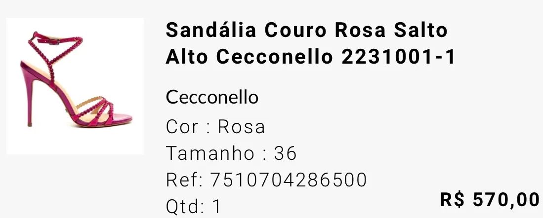 Sandália Festa Cecconello Rosa com Strass COURO - Foto 5