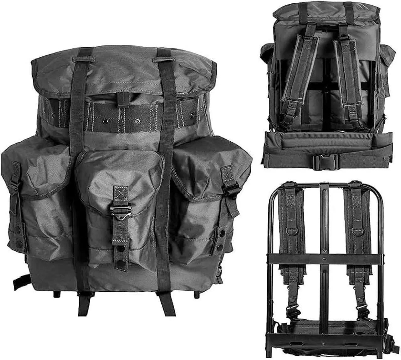MOCHILA MILITAR PRETA - GRANDE CAPACIDADE - MODELO AMERICANO ALICE PACK - Foto 2