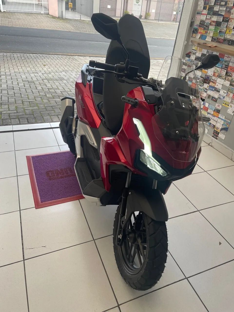 Moto adv 160 nova 40km tração controle alarme nota fiscal manual vermelha perolizada