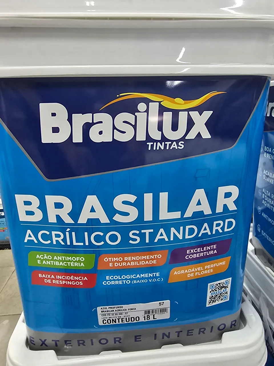 Tinta Acrílica Standard Brasilar Azul Profundo 18 Litros