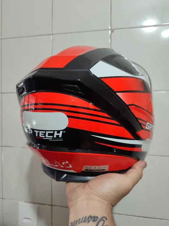 Capacete GP Tech - Novo - Vermelho 58 - Foto 6