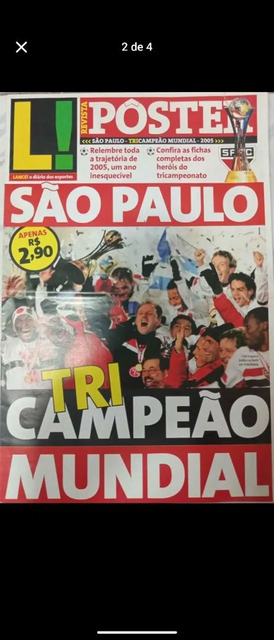 Poster Lance São Paulo Tri Campeão Mundial 2005