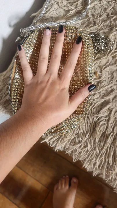 Bolsa dourada brilhante para festas e ocasiões especiais  - Foto 5