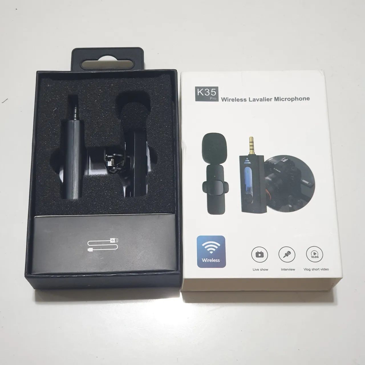 Microfone Lapela K35 sem fio