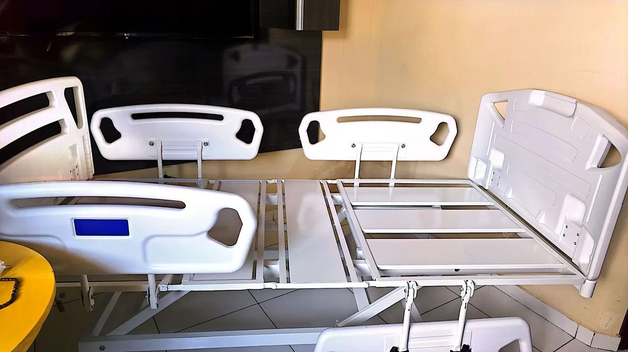 Cama HOSPITALAR Manual 6 posições com elevação de leito + 1 colchão  - Foto 2