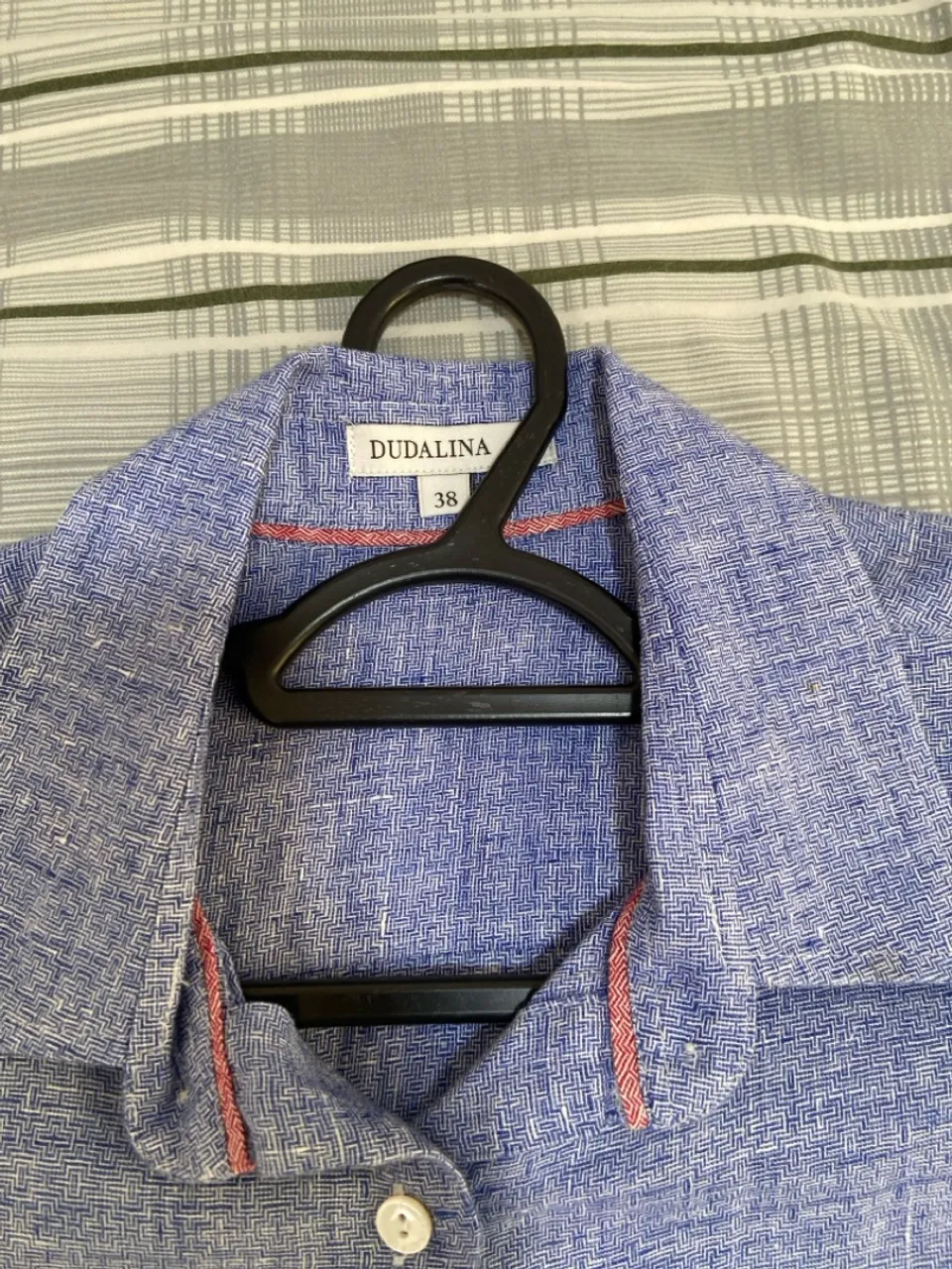 Camisa Dudalina Azul em linho - Tamanho 38