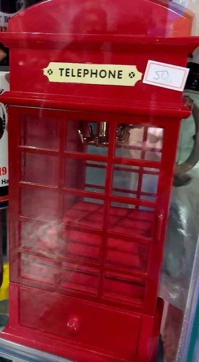 Porta joias decorativo cabine telefônica 