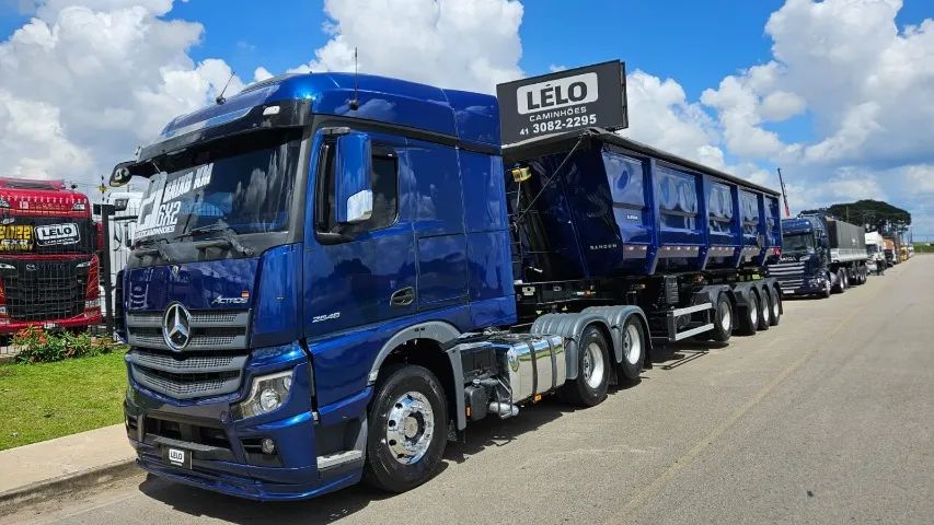 MB New Actros 2548 6x2 Ano 21 Placa Solar baixo km + 4 Eixo Basculante Randon 55m³c/ pneus - Foto 3