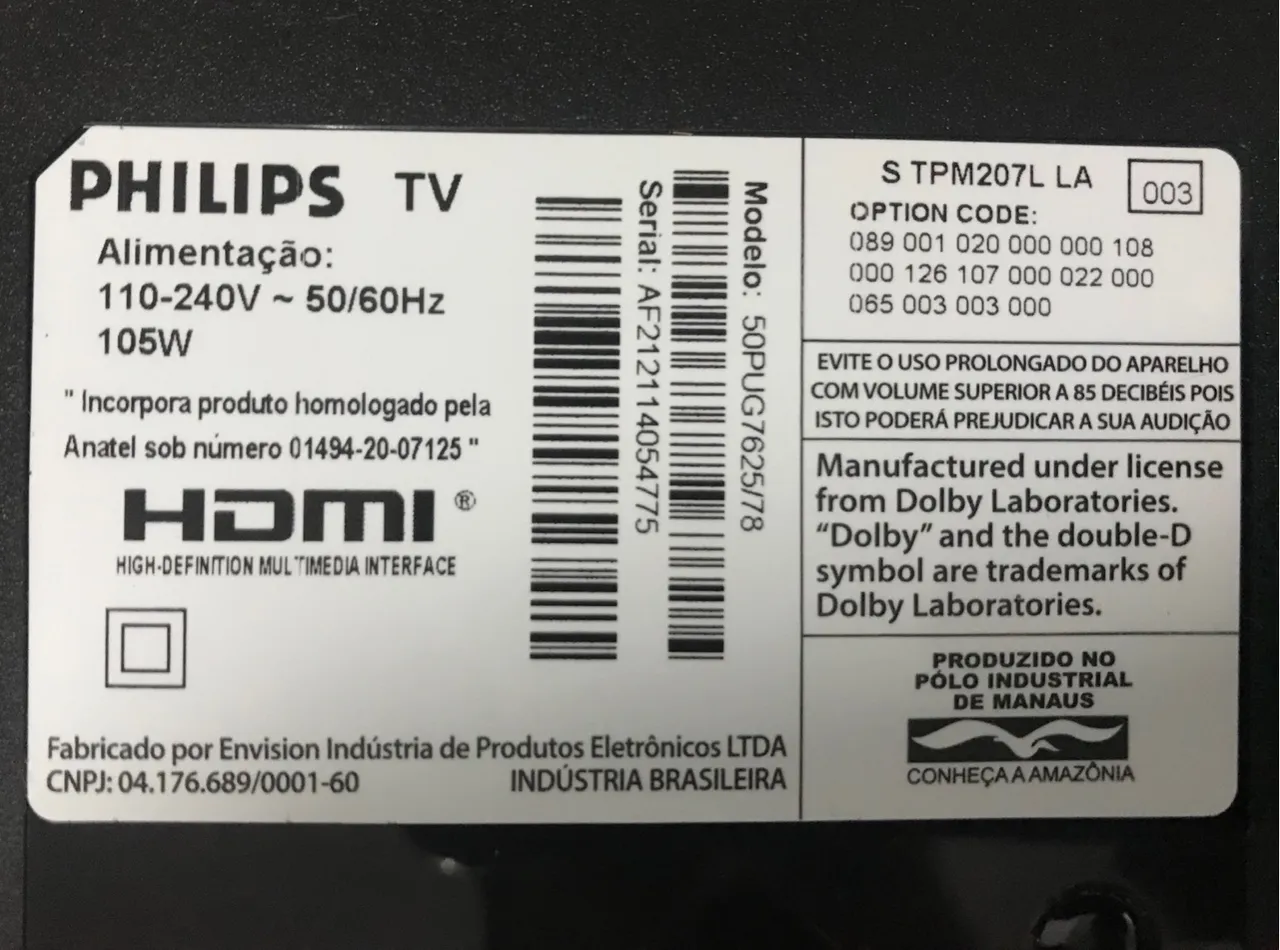 Smart Tv Philips 50? PUG7625/78 (Conserto ou Retirar Peças)