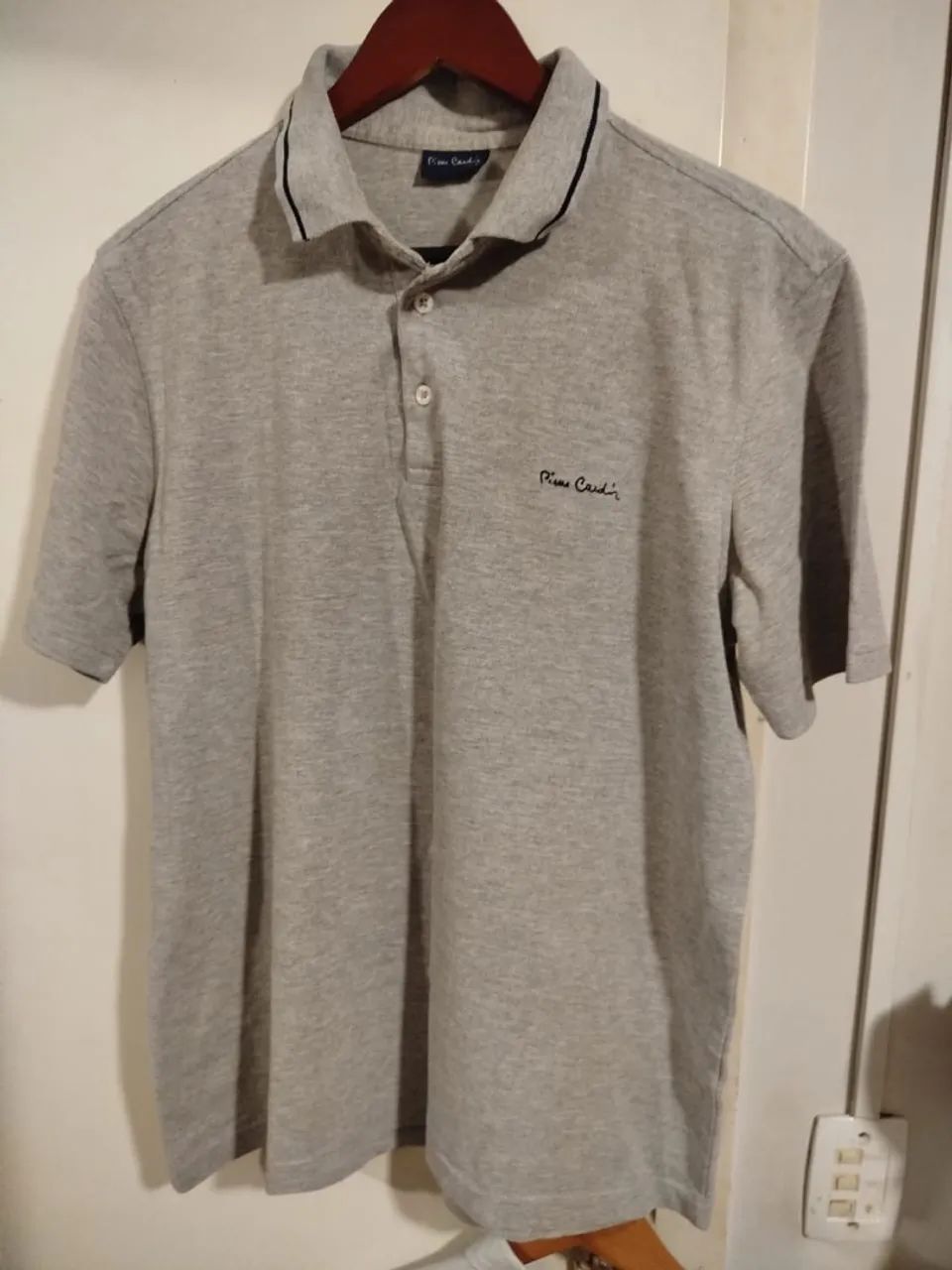 Camisa Polo Pierre Cardin Cinza