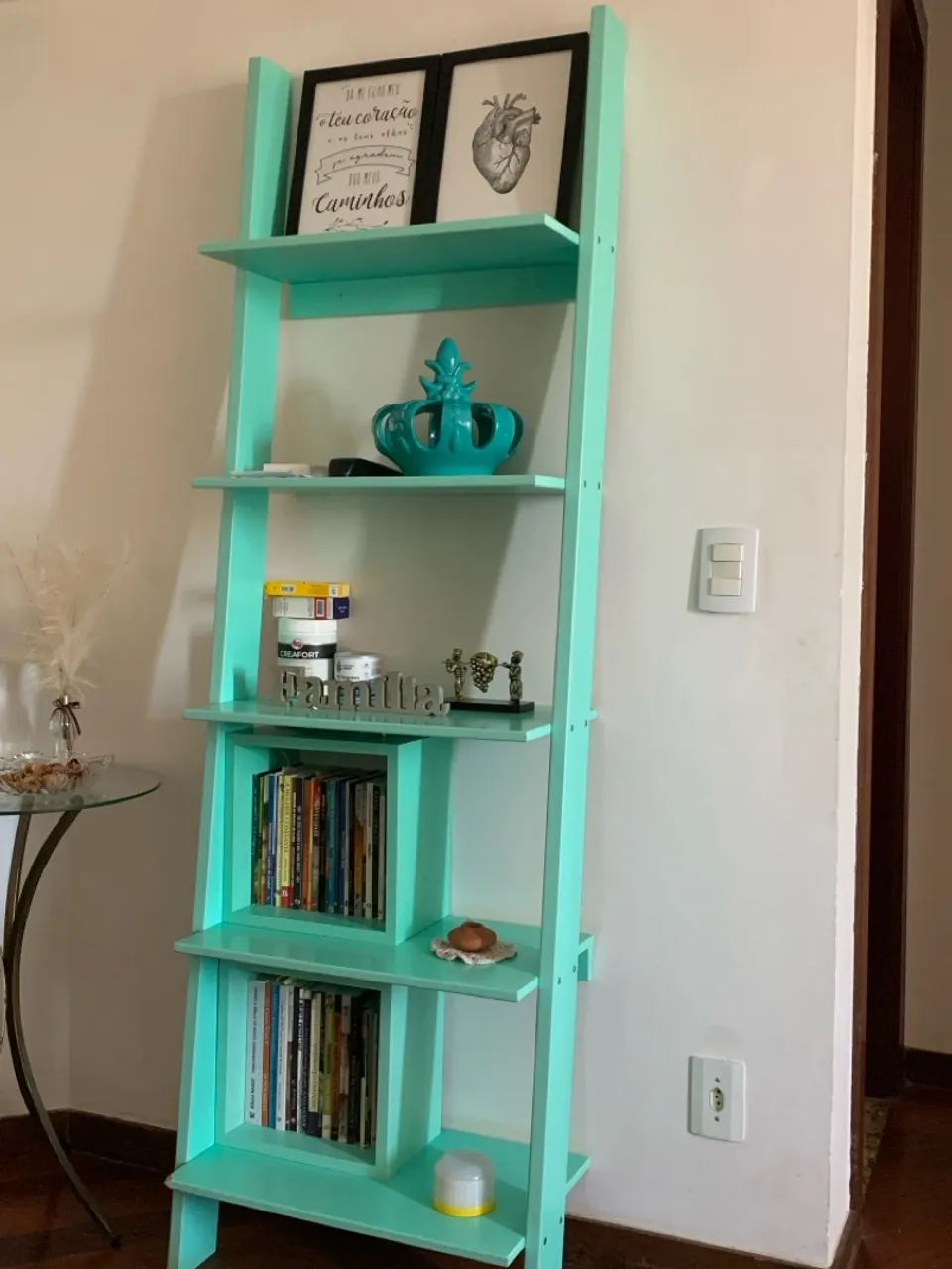 Estante Decorativa Escada Verde tok stok