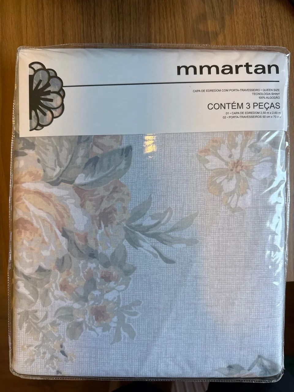 Jogo de Capa de Edredom MMartan Queen - Floral - 3 peças - Novo