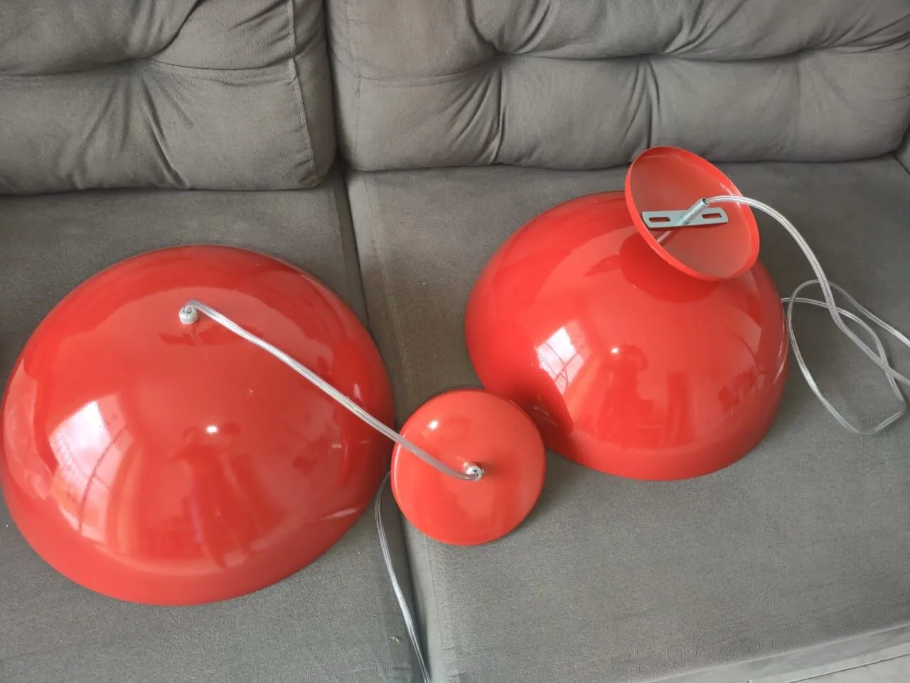 LUMINÁRIAS DE ALUMÍNIO NOVAS 90,00 REAIS AS DUAS 34CM DE DIÂMETRO
