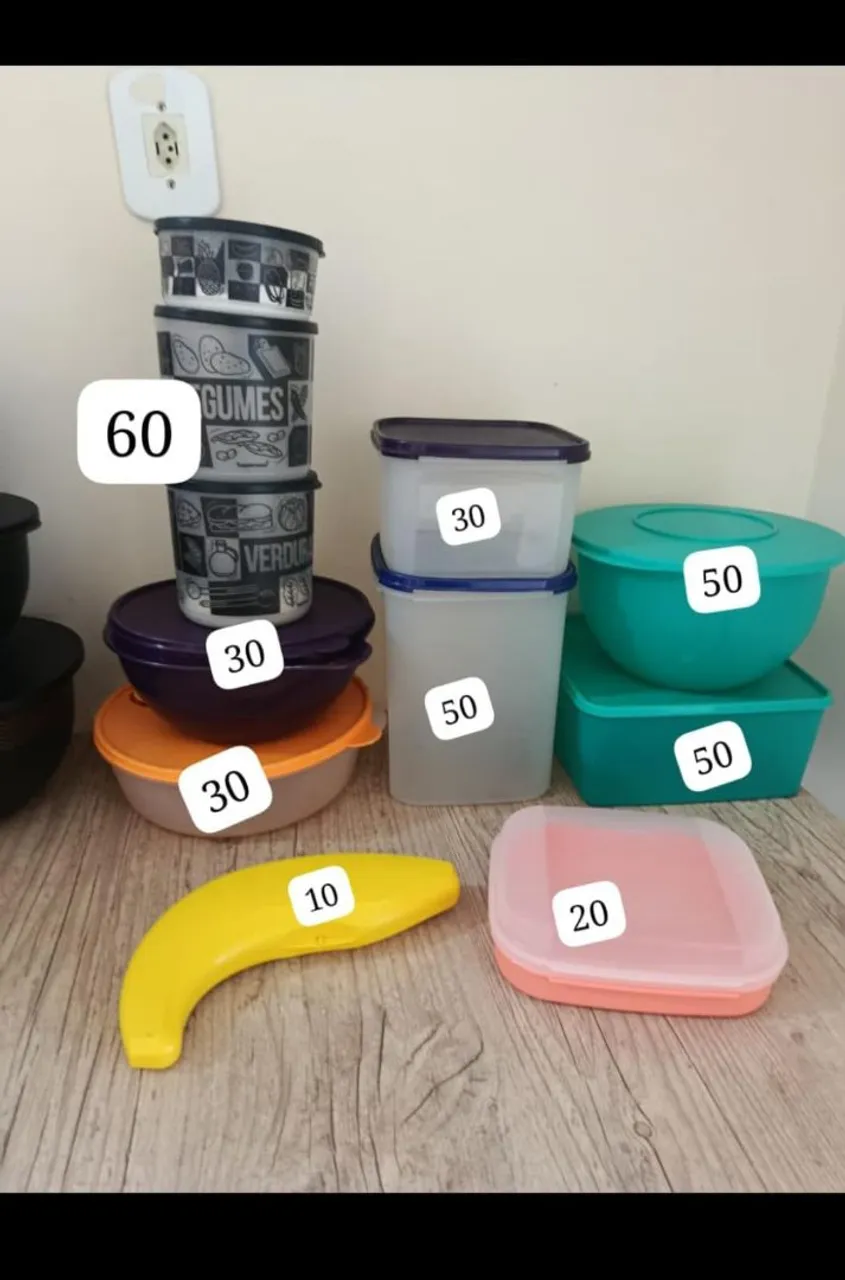 Tupperware: Diversos tamanhos e preços!