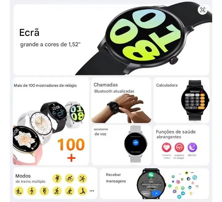 Relógio Smartwatch Redondo64306043075585123